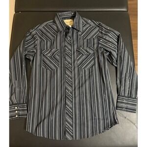 Wrangler Size Med Sparkling  B&W Pearl Snaps